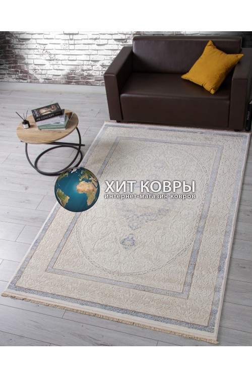 Турецкий ковер Жасмин 30950 Крем-голубой